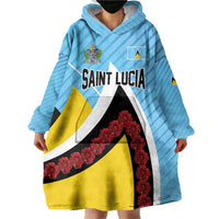 Personalised Saint Lucia Wearable Blanket Hoodie Pearl of the Caribbean
