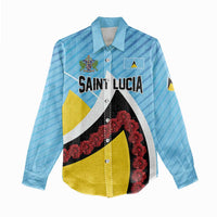 Personalised Saint Lucia Women Casual Shirt Pearl of the Caribbean