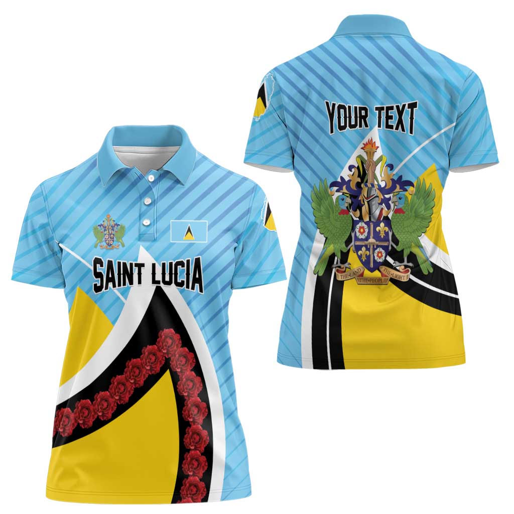 Personalised Saint Lucia Women Polo Shirt Pearl of the Caribbean