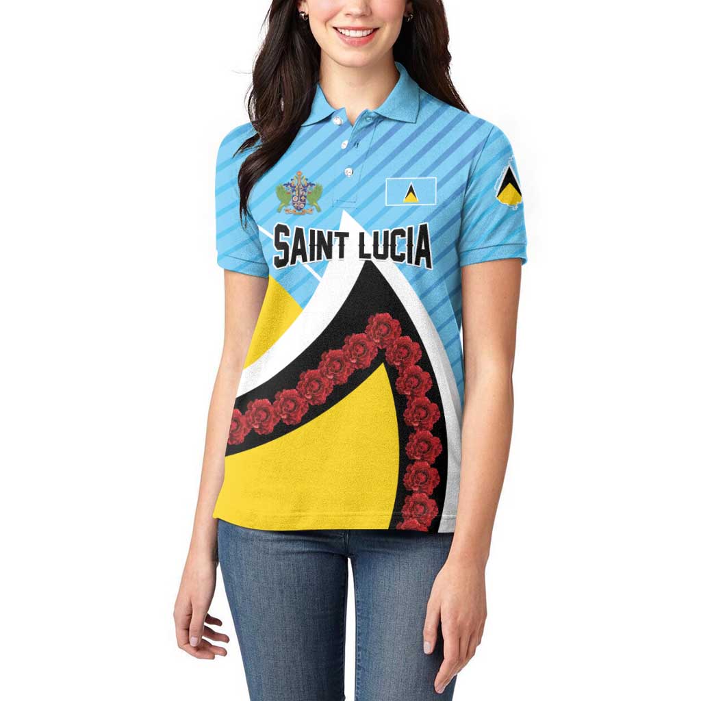 Personalised Saint Lucia Women Polo Shirt Pearl of the Caribbean