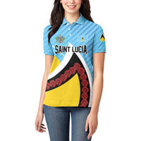 Personalised Saint Lucia Women Polo Shirt Pearl of the Caribbean