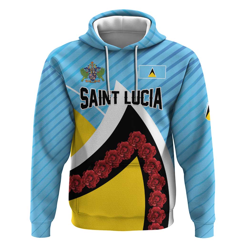 Personalised Saint Lucia Zip Hoodie Pearl of the Caribbean