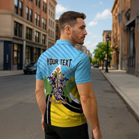 Personalised Saint Lucia Zipper Polo Shirt Pearl of the Caribbean