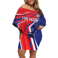 Personalized Costa Rica 2024 Soccer Family Matching Off Shoulder Short Dress and Hawaiian Shirt Come On Los Ticos - Wonder Print Shop