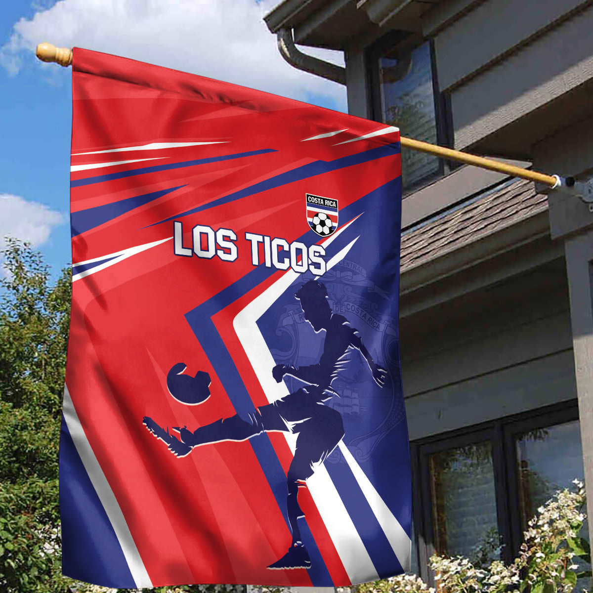 Costa Rica 2024 Soccer Garden Flag Come On Los Ticos - Wonder Print Shop