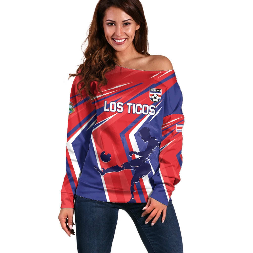 Personalized Costa Rica 2024 Soccer Off Shoulder Sweater Come On Los Ticos