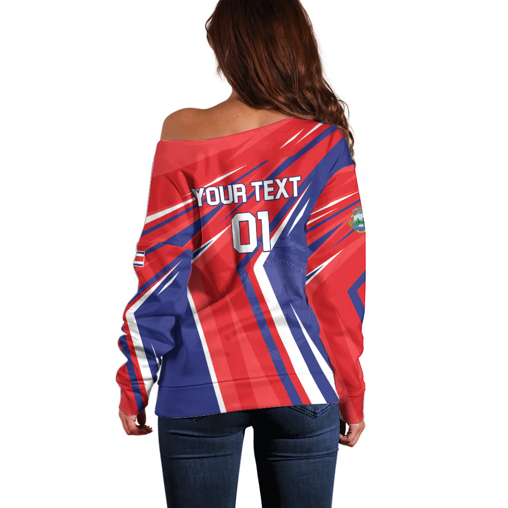 Personalized Costa Rica 2024 Soccer Off Shoulder Sweater Come On Los Ticos - Wonder Print Shop