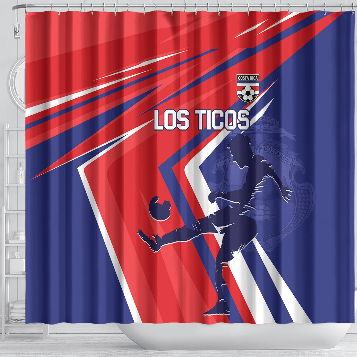 Costa Rica 2024 Soccer Shower Curtain Come On Los Ticos