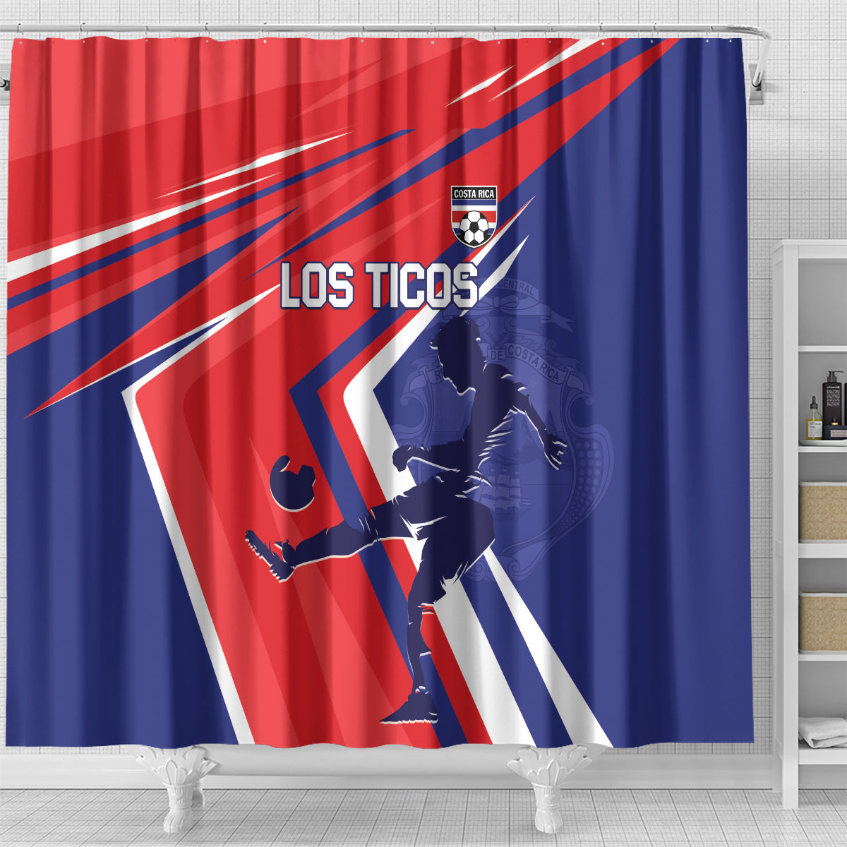 Costa Rica 2024 Soccer Shower Curtain Come On Los Ticos