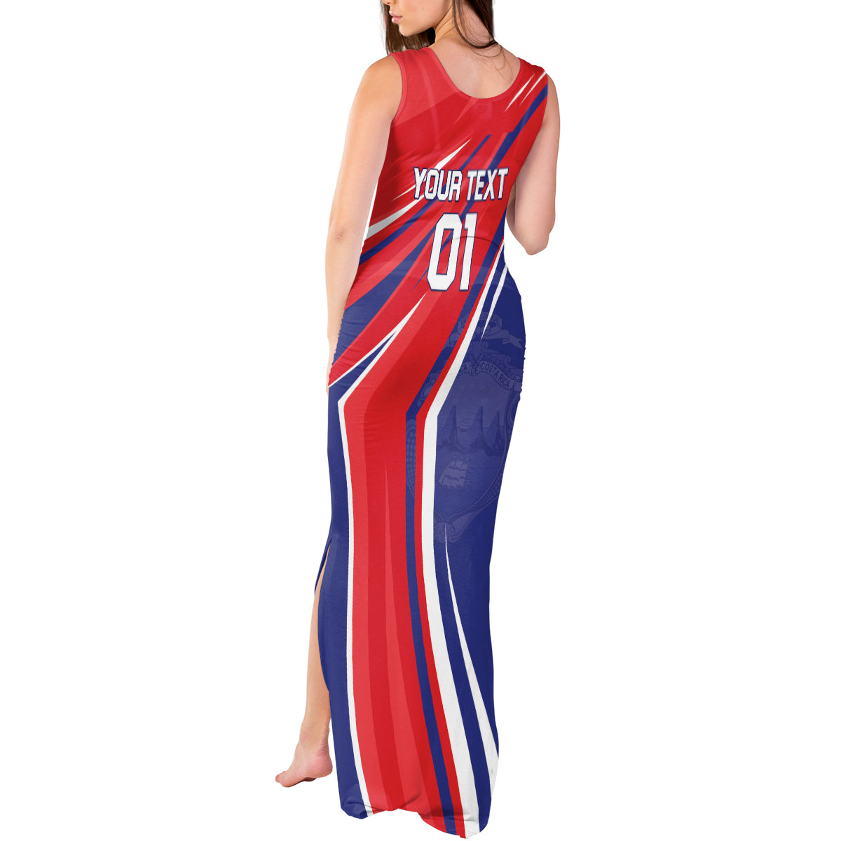 Personalized Costa Rica 2024 Soccer Tank Maxi Dress Come On Los Ticos - Wonder Print Shop