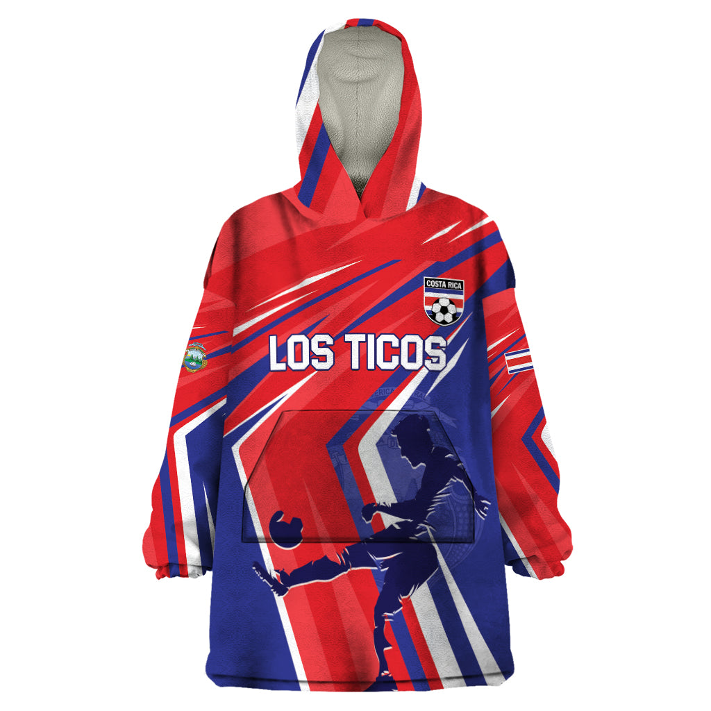 Personalized Costa Rica 2024 Soccer Wearable Blanket Hoodie Come On Los Ticos