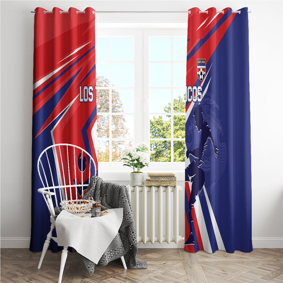 Costa Rica 2024 Soccer Window Curtain Come On Los Ticos - Wonder Print Shop