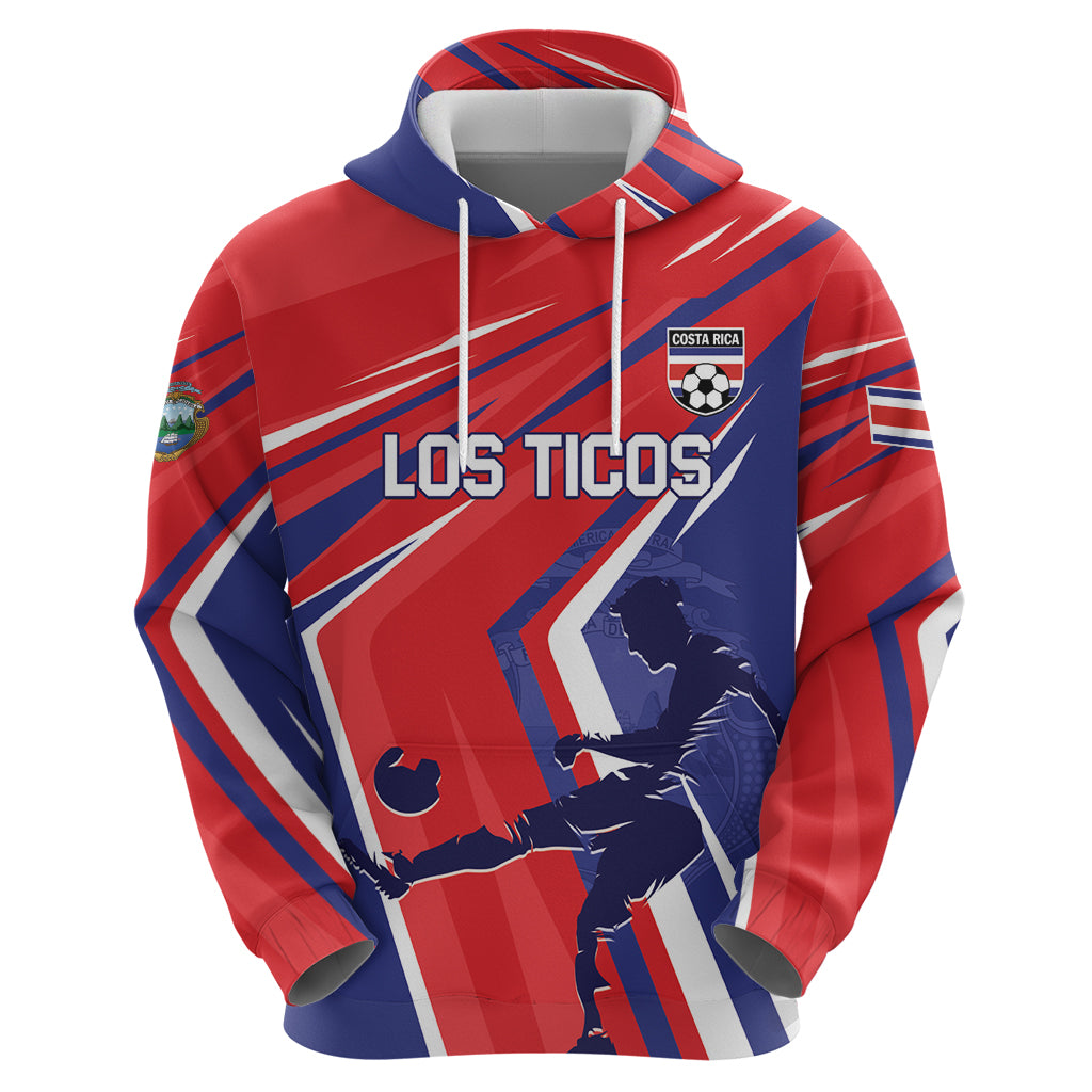 Personalized Costa Rica 2024 Soccer Zip Hoodie Come On Los Ticos - Wonder Print Shop