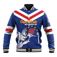 Cape Verde Independence Day Baseball Jacket Gerbera Daisy Pattern - Wonder Print Shop