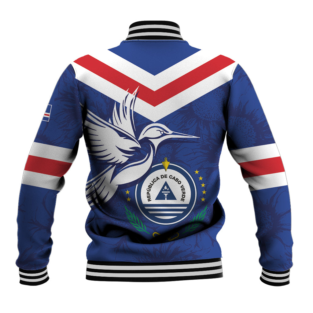 Cape Verde Independence Day Baseball Jacket Gerbera Daisy Pattern - Wonder Print Shop