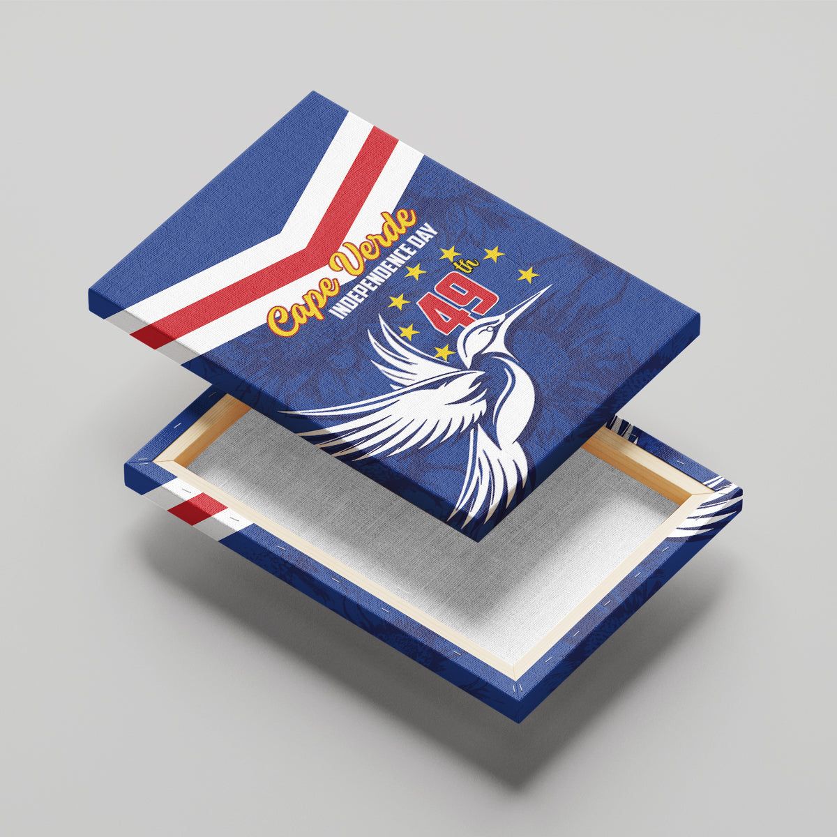 Cape Verde Independence Day Canvas Wall Art Gerbera Daisy Pattern - Wonder Print Shop