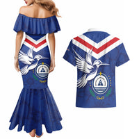 Cape Verde Independence Day Couples Matching Mermaid Dress and Hawaiian Shirt Gerbera Daisy Pattern - Wonder Print Shop