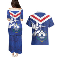 Cape Verde Independence Day Couples Matching Puletasi and Hawaiian Shirt Gerbera Daisy Pattern - Wonder Print Shop