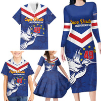 Cape Verde Independence Day Family Matching Long Sleeve Bodycon Dress and Hawaiian Shirt Gerbera Daisy Pattern - Wonder Print Shop