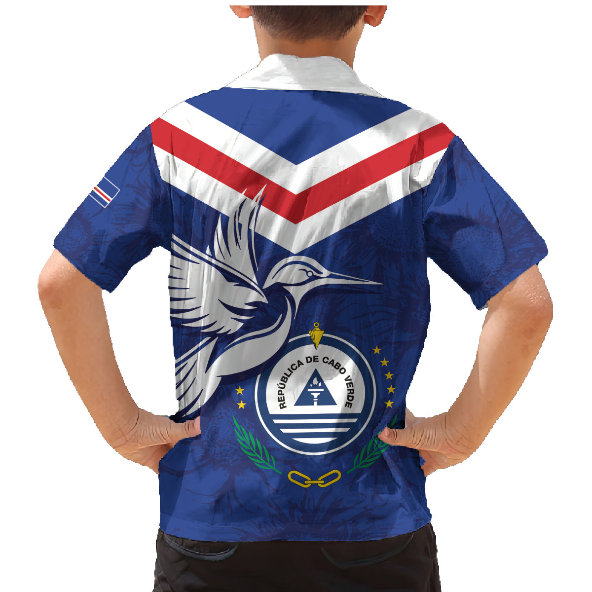 Cape Verde Independence Day Family Matching Mermaid Dress and Hawaiian Shirt Gerbera Daisy Pattern - Wonder Print Shop