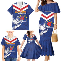 Cape Verde Independence Day Family Matching Mermaid Dress and Hawaiian Shirt Gerbera Daisy Pattern - Wonder Print Shop