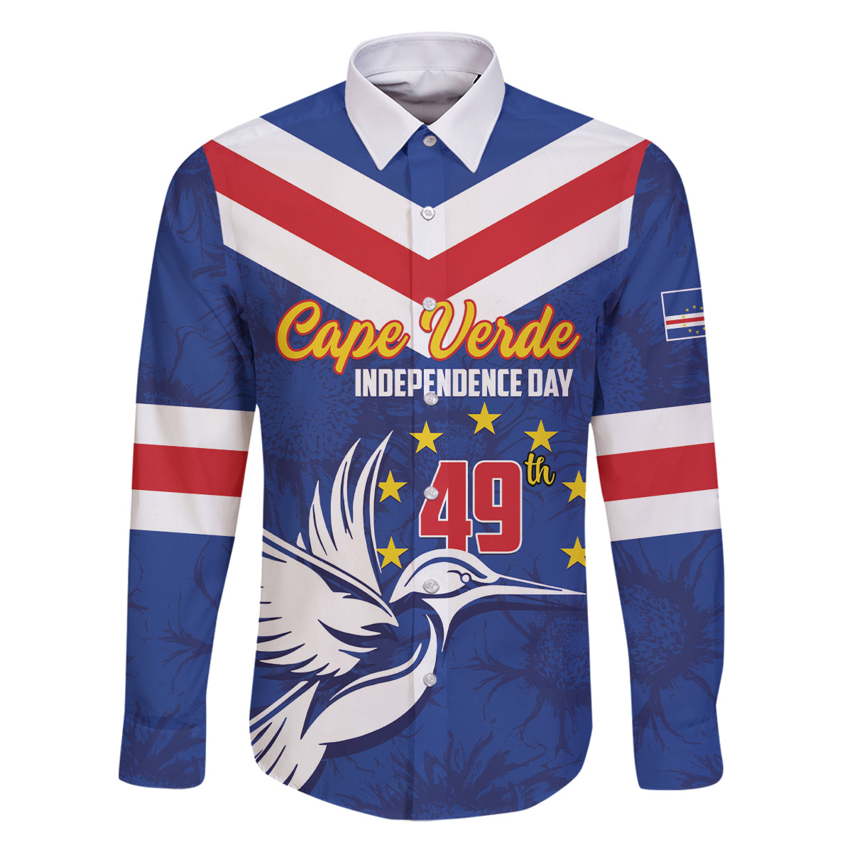 Cape Verde Independence Day Family Matching Mermaid Dress and Hawaiian Shirt Gerbera Daisy Pattern - Wonder Print Shop