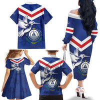 Cape Verde Independence Day Family Matching Off The Shoulder Long Sleeve Dress and Hawaiian Shirt Gerbera Daisy Pattern - Wonder Print Shop