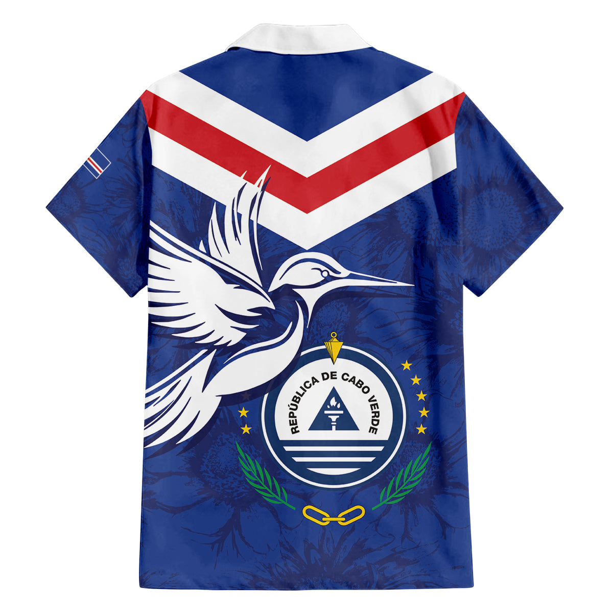 Cape Verde Independence Day Family Matching Off The Shoulder Long Sleeve Dress and Hawaiian Shirt Gerbera Daisy Pattern - Wonder Print Shop