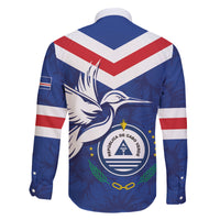 Cape Verde Independence Day Family Matching Off The Shoulder Long Sleeve Dress and Hawaiian Shirt Gerbera Daisy Pattern - Wonder Print Shop