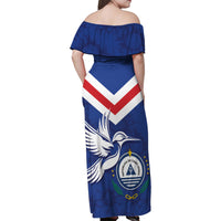 Cape Verde Independence Day Family Matching Off Shoulder Maxi Dress and Hawaiian Shirt Gerbera Daisy Pattern - Wonder Print Shop