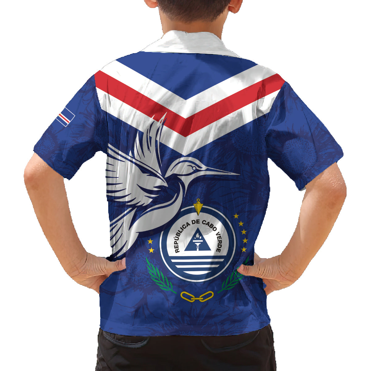 Cape Verde Independence Day Family Matching Puletasi and Hawaiian Shirt Gerbera Daisy Pattern - Wonder Print Shop