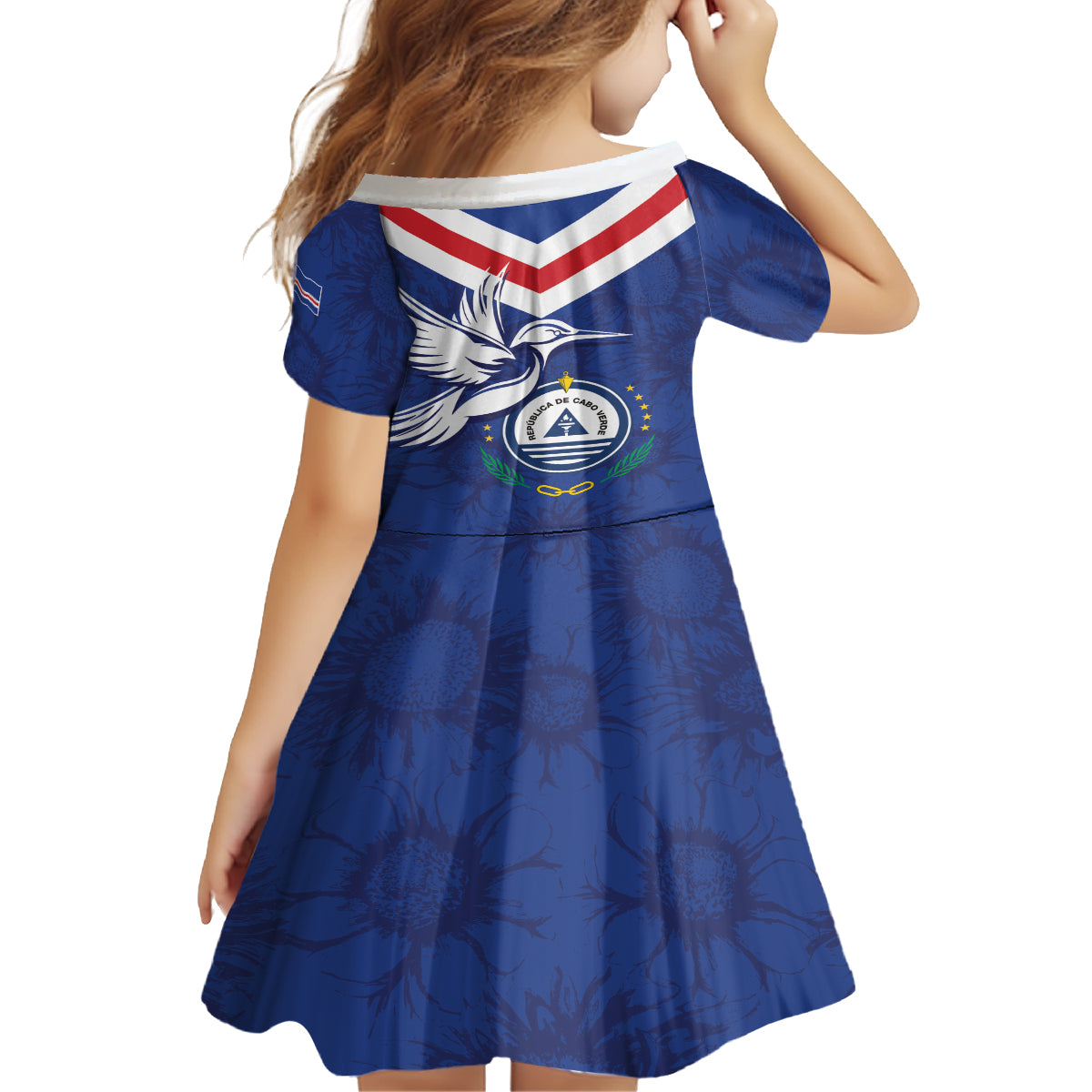 Cape Verde Independence Day Family Matching Puletasi and Hawaiian Shirt Gerbera Daisy Pattern - Wonder Print Shop