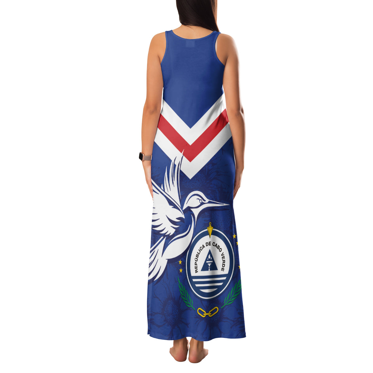 Cape Verde Independence Day Family Matching Tank Maxi Dress and Hawaiian Shirt Gerbera Daisy Pattern - Wonder Print Shop