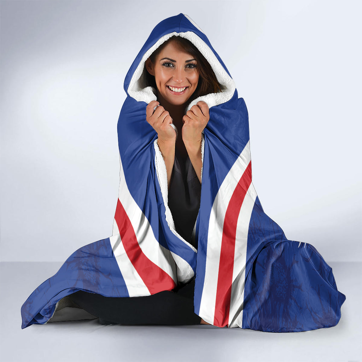 Cape Verde Independence Day Hooded Blanket Gerbera Daisy Pattern