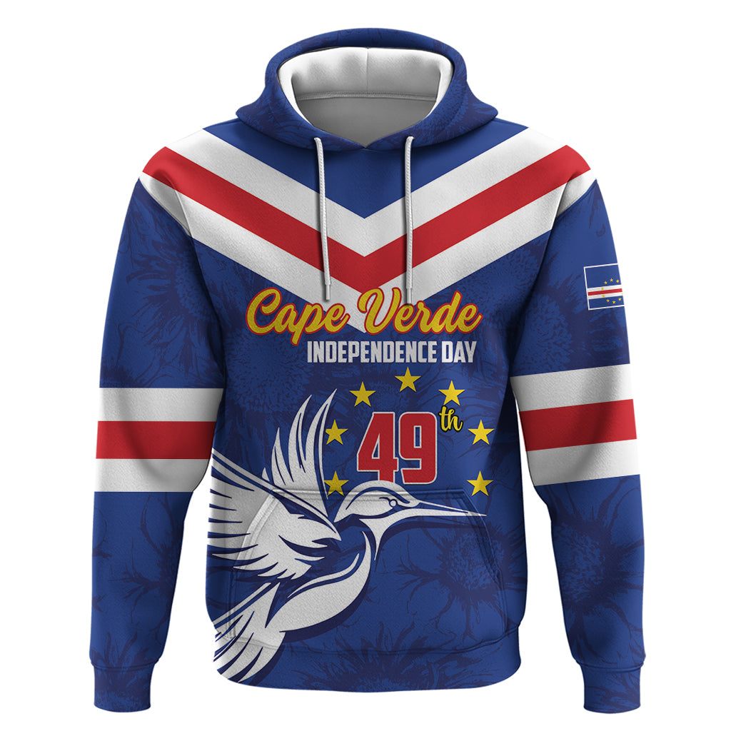 Cape Verde Independence Day Hoodie Gerbera Daisy Pattern - Wonder Print Shop