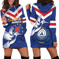 Cape Verde Independence Day Hoodie Dress Gerbera Daisy Pattern - Wonder Print Shop