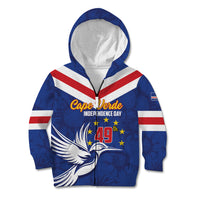 Cape Verde Independence Day Kid Hoodie Gerbera Daisy Pattern - Wonder Print Shop