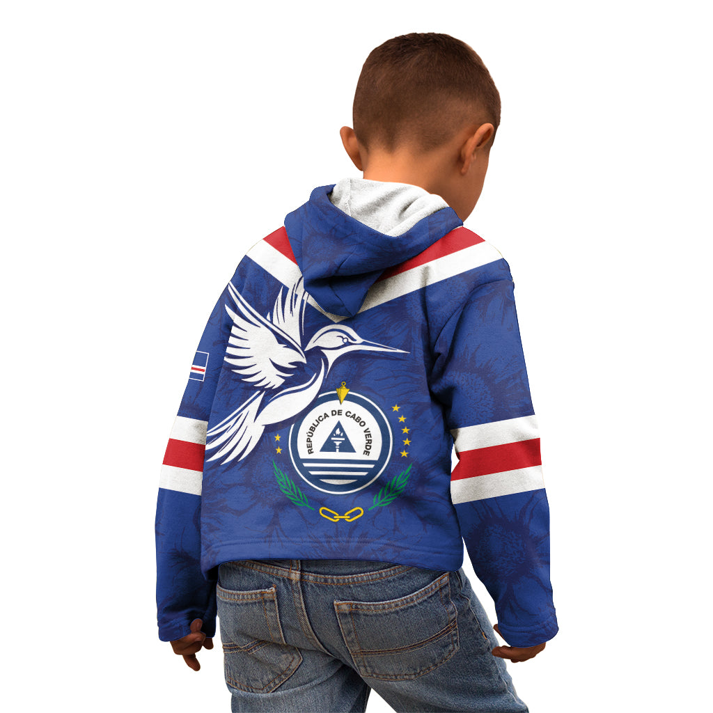 Cape Verde Independence Day Kid Hoodie Gerbera Daisy Pattern - Wonder Print Shop