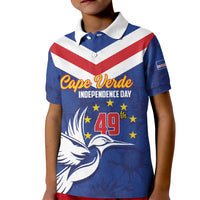 Cape Verde Independence Day Kid Polo Shirt Gerbera Daisy Pattern - Wonder Print Shop