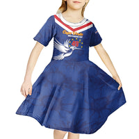 Cape Verde Independence Day Kid Short Sleeve Dress Gerbera Daisy Pattern - Wonder Print Shop