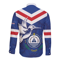 Cape Verde Independence Day Long Sleeve Button Shirt Gerbera Daisy Pattern - Wonder Print Shop