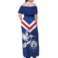 Cape Verde Independence Day Off Shoulder Maxi Dress Gerbera Daisy Pattern - Wonder Print Shop