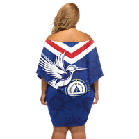 Cape Verde Independence Day Off Shoulder Short Dress Gerbera Daisy Pattern - Wonder Print Shop