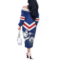 Cape Verde Independence Day Off The Shoulder Long Sleeve Dress Gerbera Daisy Pattern - Wonder Print Shop