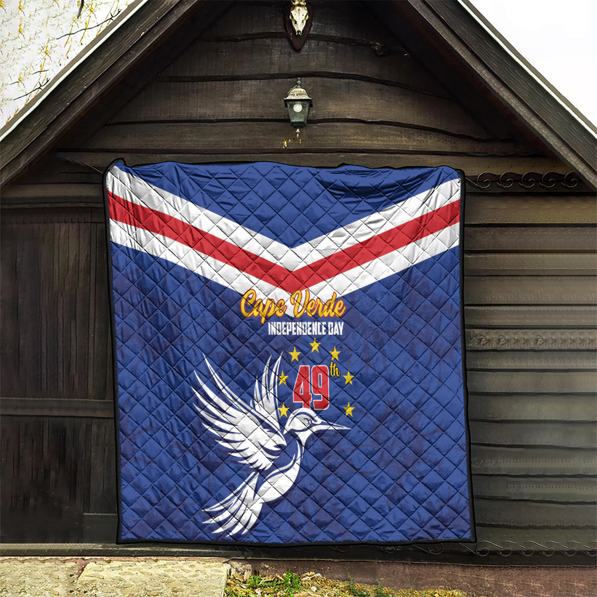 Cape Verde Independence Day Quilt Gerbera Daisy Pattern - Wonder Print Shop