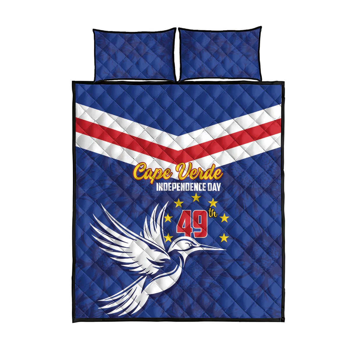 Cape Verde Independence Day Quilt Bed Set Gerbera Daisy Pattern - Wonder Print Shop