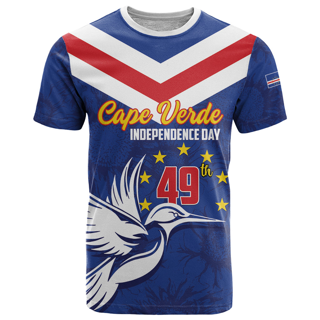 Cape Verde Independence Day T Shirt Gerbera Daisy Pattern - Wonder Print Shop