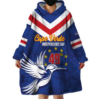 Cape Verde Independence Day Wearable Blanket Hoodie Gerbera Daisy Pattern - Wonder Print Shop