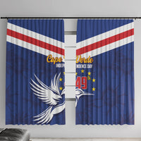 Cape Verde Independence Day Window Curtain Gerbera Daisy Pattern - Wonder Print Shop