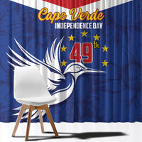 Cape Verde Independence Day Window Curtain Gerbera Daisy Pattern - Wonder Print Shop